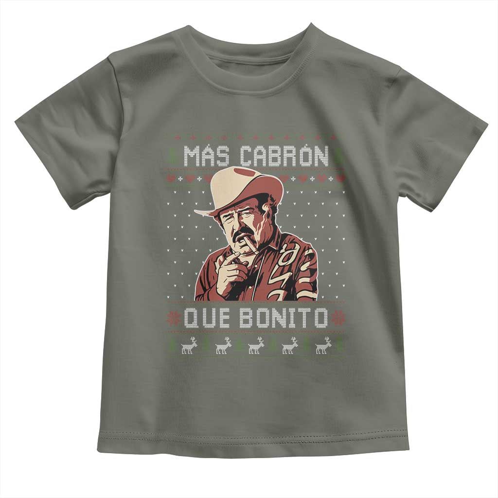 Funny Julian Garza Christmas Toddler T Shirt Mas Cabron Que Bonito Cowboy Holiday Mexican Xmas - Wonder Print Shop
