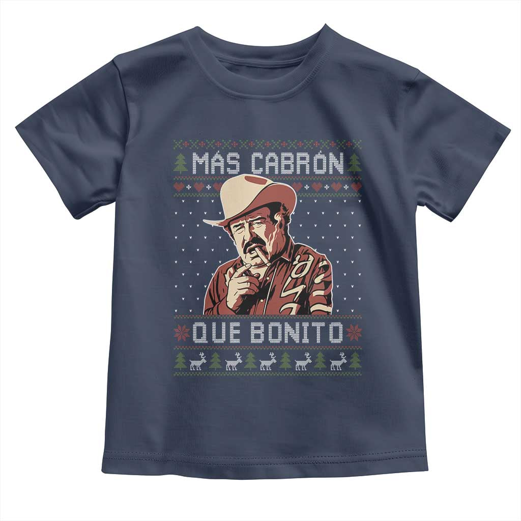 Funny Julian Garza Christmas Toddler T Shirt Mas Cabron Que Bonito Cowboy Holiday Mexican Xmas - Wonder Print Shop