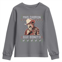 Funny Julian Garza Christmas Youth Sweatshirt Mas Cabron Que Bonito Cowboy Holiday Mexican Xmas - Wonder Print Shop