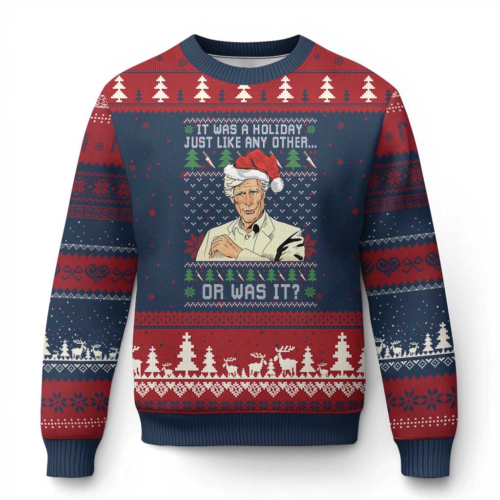 True Crime Xmas Keith Ugly Christmas Sweater Funny It Was A Holiday Just Like Any Other Or Was It - Wonder Print Shop