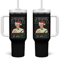 True Crime Christmas Keith Tumbler With Handle Funny It Was A Holiday Just Like Any Other Or Was It - Wonder Print Shop