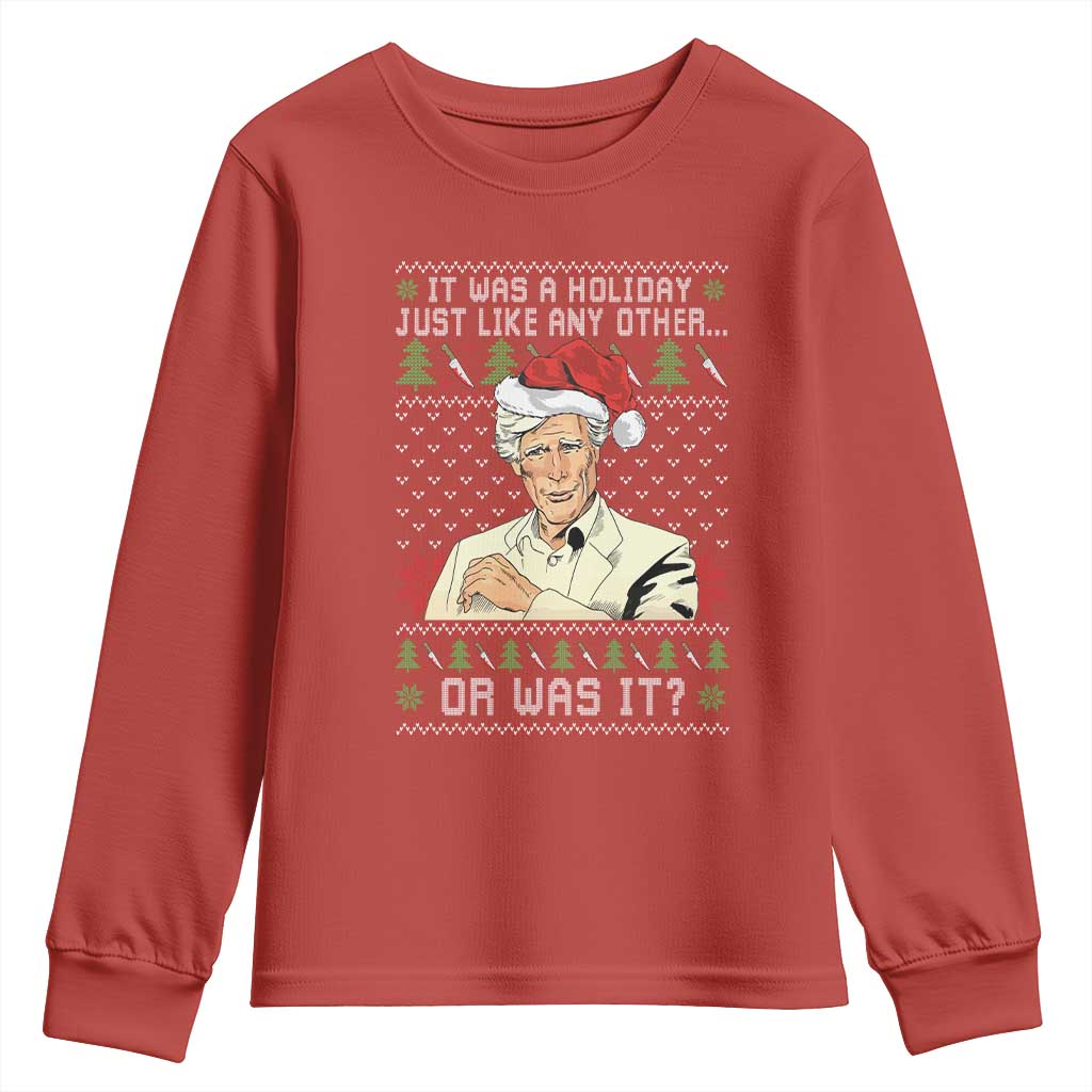 True Crime Christmas Keith Youth Sweatshirt Funny It Was A Holiday Just Like Any Other Or Was It - Wonder Print Shop