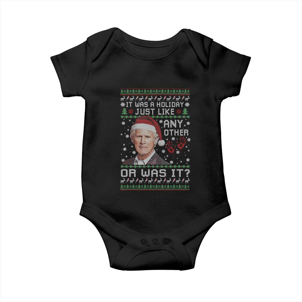True Crime Christmas Keith Baby Onesie Funny It Was A Holiday Just Like Any Other Or Was It Bloody Hand - Wonder Print Shop