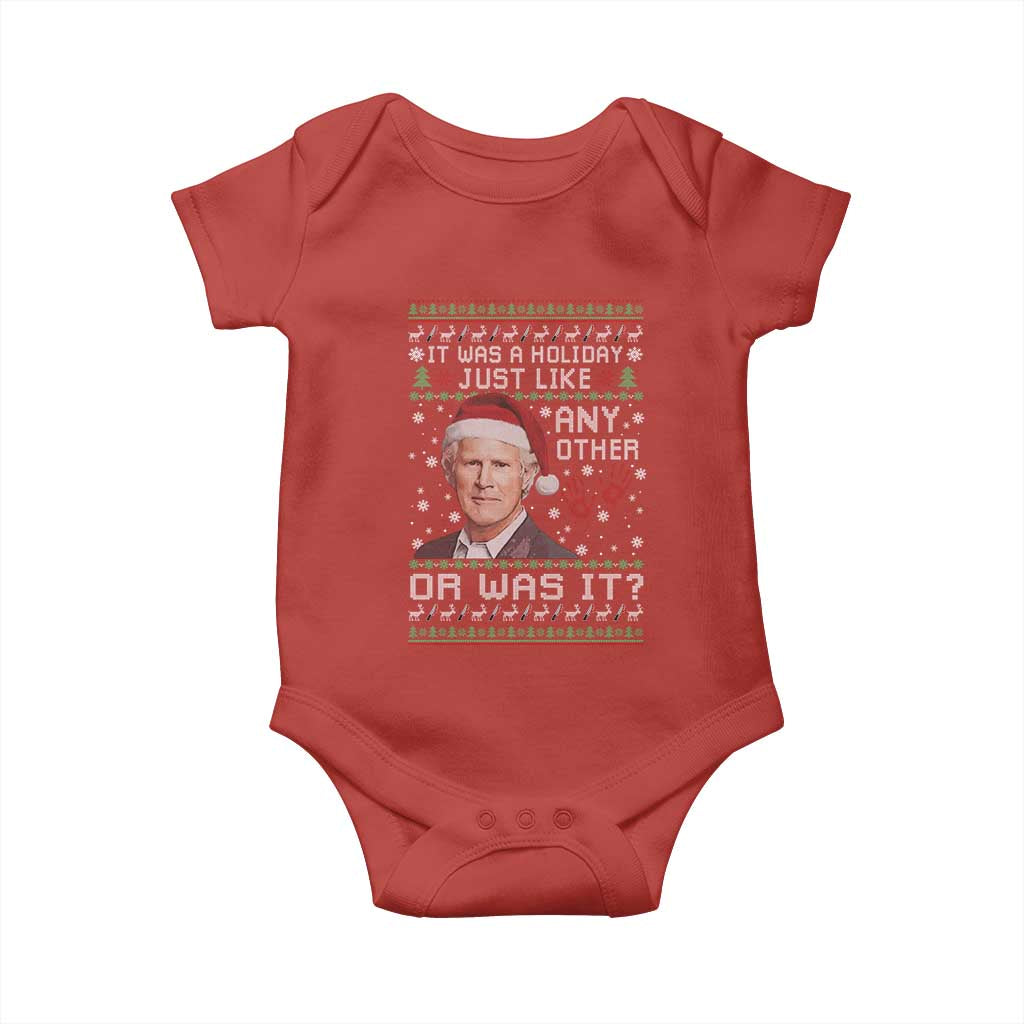 True Crime Christmas Keith Baby Onesie Funny It Was A Holiday Just Like Any Other Or Was It Bloody Hand - Wonder Print Shop