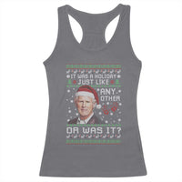 True Crime Christmas Keith Racerback Tank Top Funny It Was A Holiday Just Like Any Other Or Was It Bloody Hand - Wonder Print Shop