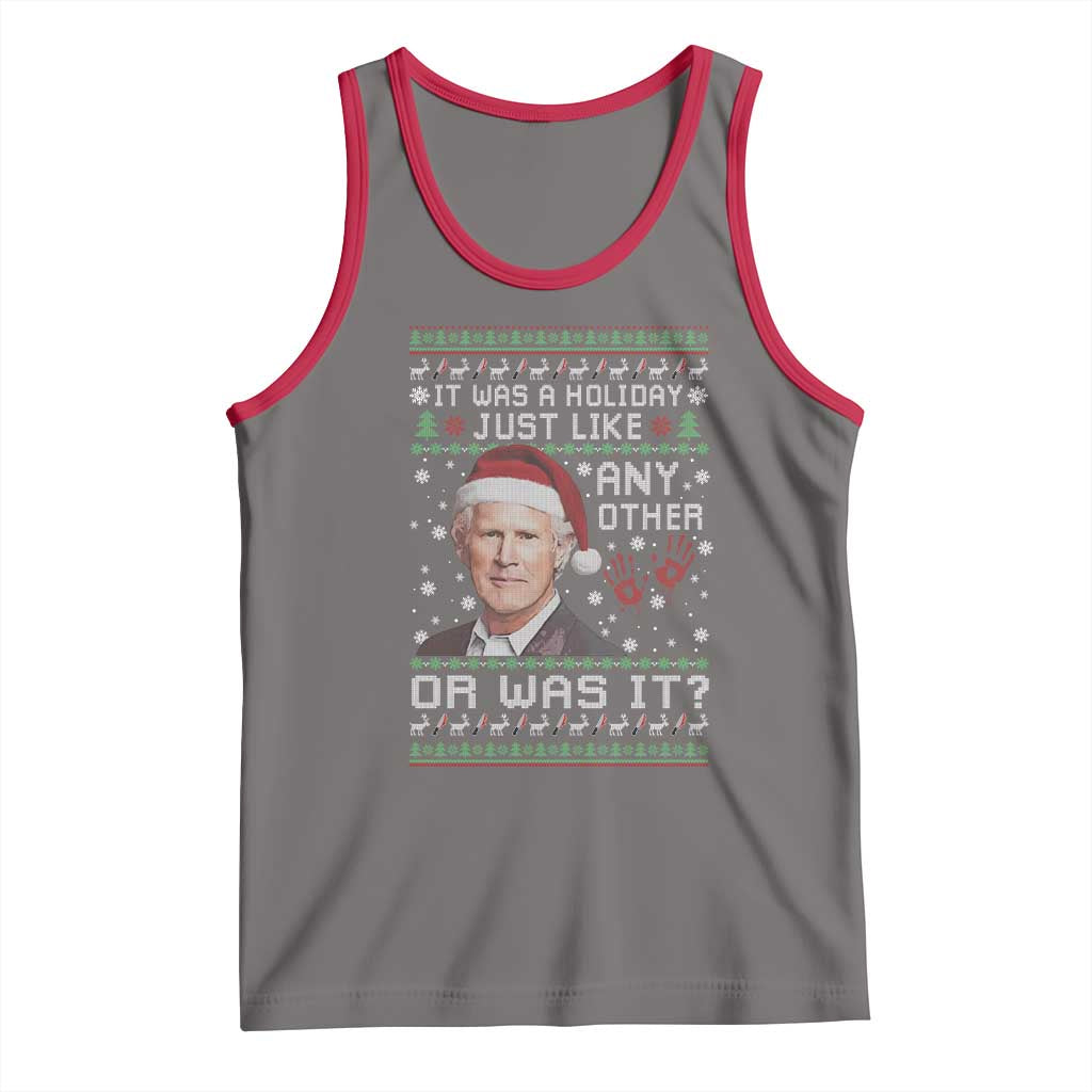 True Crime Christmas Keith Tank Top Funny It Was A Holiday Just Like Any Other Or Was It Bloody Hand - Wonder Print Shop