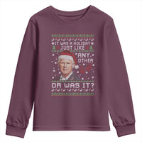 True Crime Christmas Keith Youth Sweatshirt Funny It Was A Holiday Just Like Any Other Or Was It Bloody Hand - Wonder Print Shop