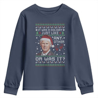 True Crime Christmas Keith Youth Sweatshirt Funny It Was A Holiday Just Like Any Other Or Was It Bloody Hand - Wonder Print Shop