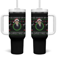 Did Somebody Say Christmas Tumbler With Handle Funny 90s Movie Lloyd Xmas - Wonder Print Shop