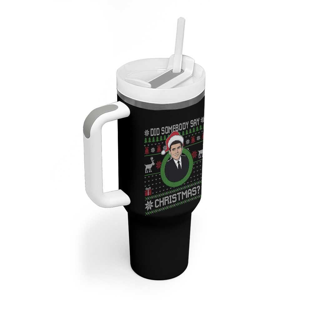Did Somebody Say Christmas Tumbler With Handle Funny 90s Movie Lloyd Xmas - Wonder Print Shop