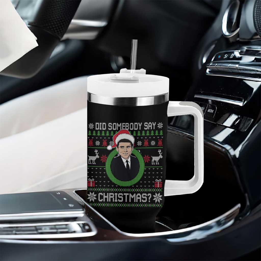Did Somebody Say Christmas Tumbler With Handle Funny 90s Movie Lloyd Xmas - Wonder Print Shop
