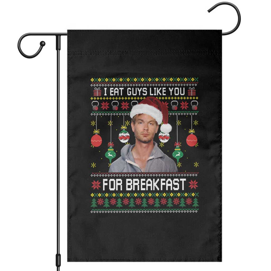 Funny Christmas Jeffrey Dahmer Garden Flag I Eat Guys Like You For Breakfast Serial Killer - Wonder Print Shop