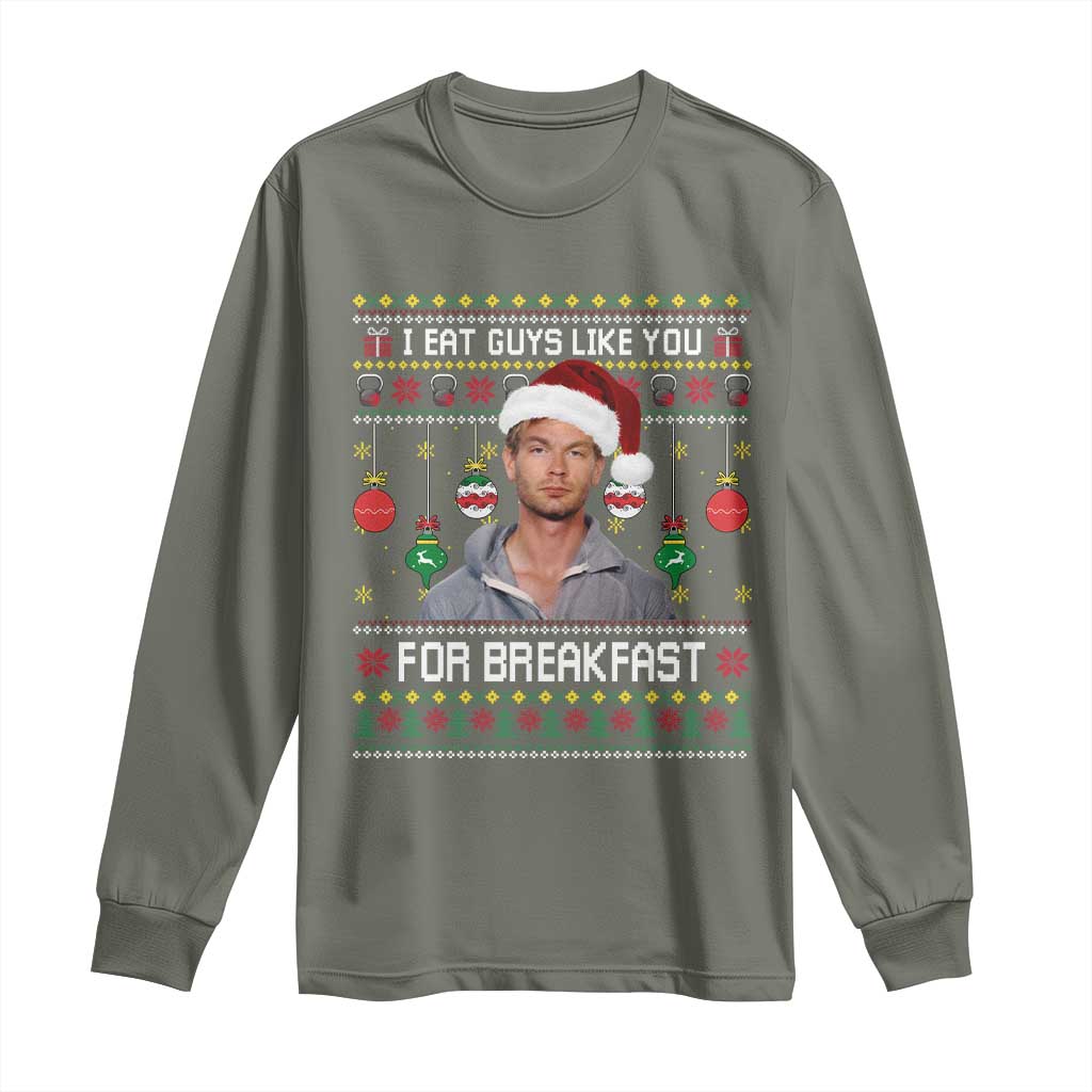 Funny Christmas Jeffrey Dahmer Long Sleeve Shirt I Eat Guys Like You For Breakfast Serial Killer - Wonder Print Shop