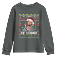 Funny Christmas Jeffrey Dahmer Youth Sweatshirt I Eat Guys Like You For Breakfast Serial Killer - Wonder Print Shop