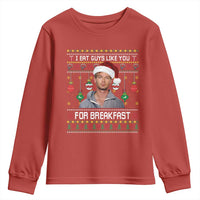 Funny Christmas Jeffrey Dahmer Youth Sweatshirt I Eat Guys Like You For Breakfast Serial Killer - Wonder Print Shop