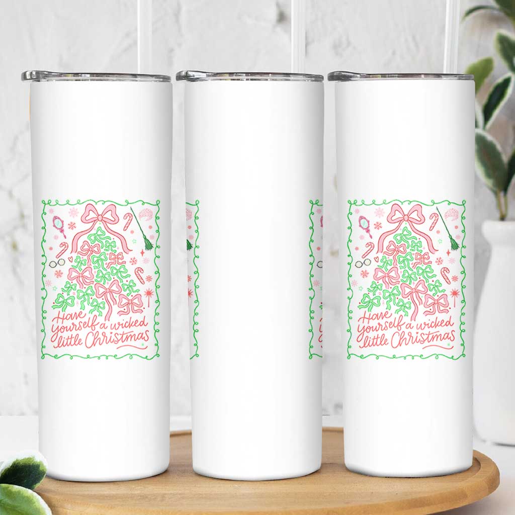 Have Yourself A Wicked Little Christmas Skinny Tumbler Funny Xmas Wizard Princess - Wonder Print Shop