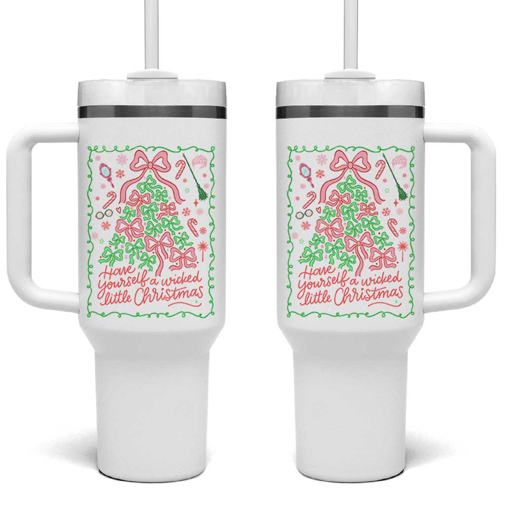 Have Yourself A Wicked Little Christmas Tumbler With Handle Funny Xmas Wizard Princess - Wonder Print Shop