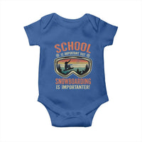 Funny School Is Important But Snowboarding Is Importanter Baby Onesie - Wonder Print Shop