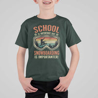Funny School Is Important But Snowboarding Is Importanter T Shirt For Kid - Wonder Print Shop