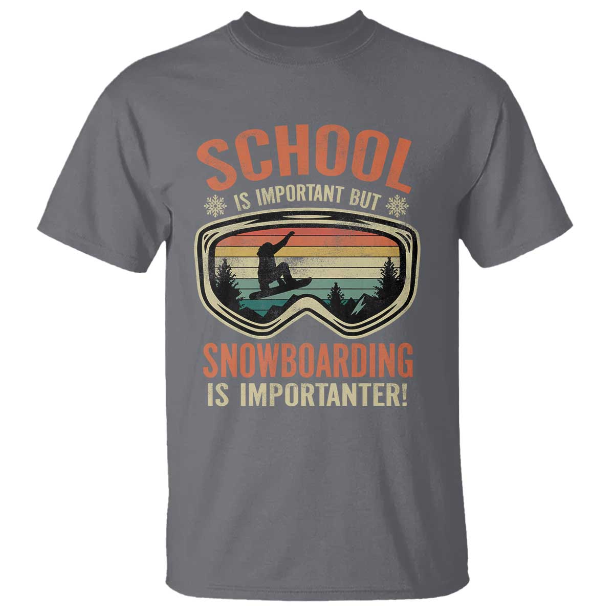 Funny School Is Important But Snowboarding Is Importanter T Shirt - Wonder Print Shop