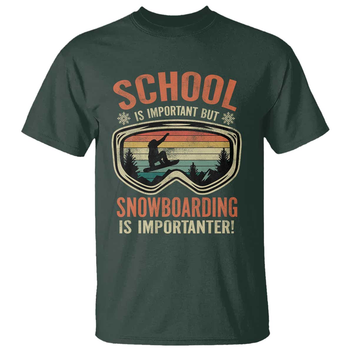 Funny School Is Important But Snowboarding Is Importanter T Shirt - Wonder Print Shop