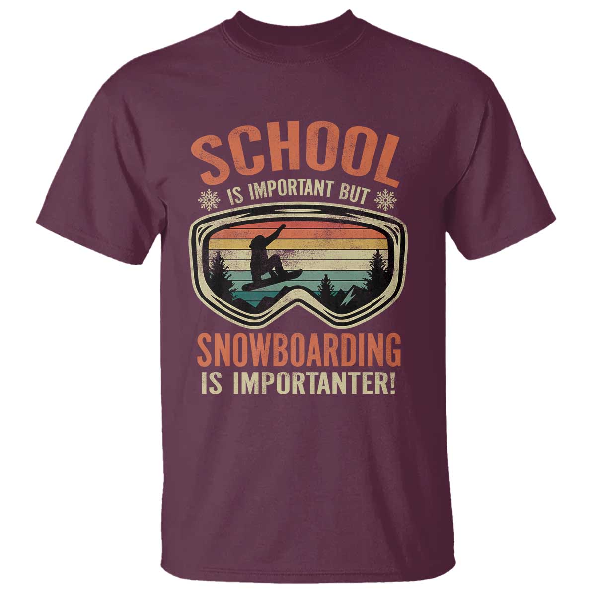 Funny School Is Important But Snowboarding Is Importanter T Shirt - Wonder Print Shop