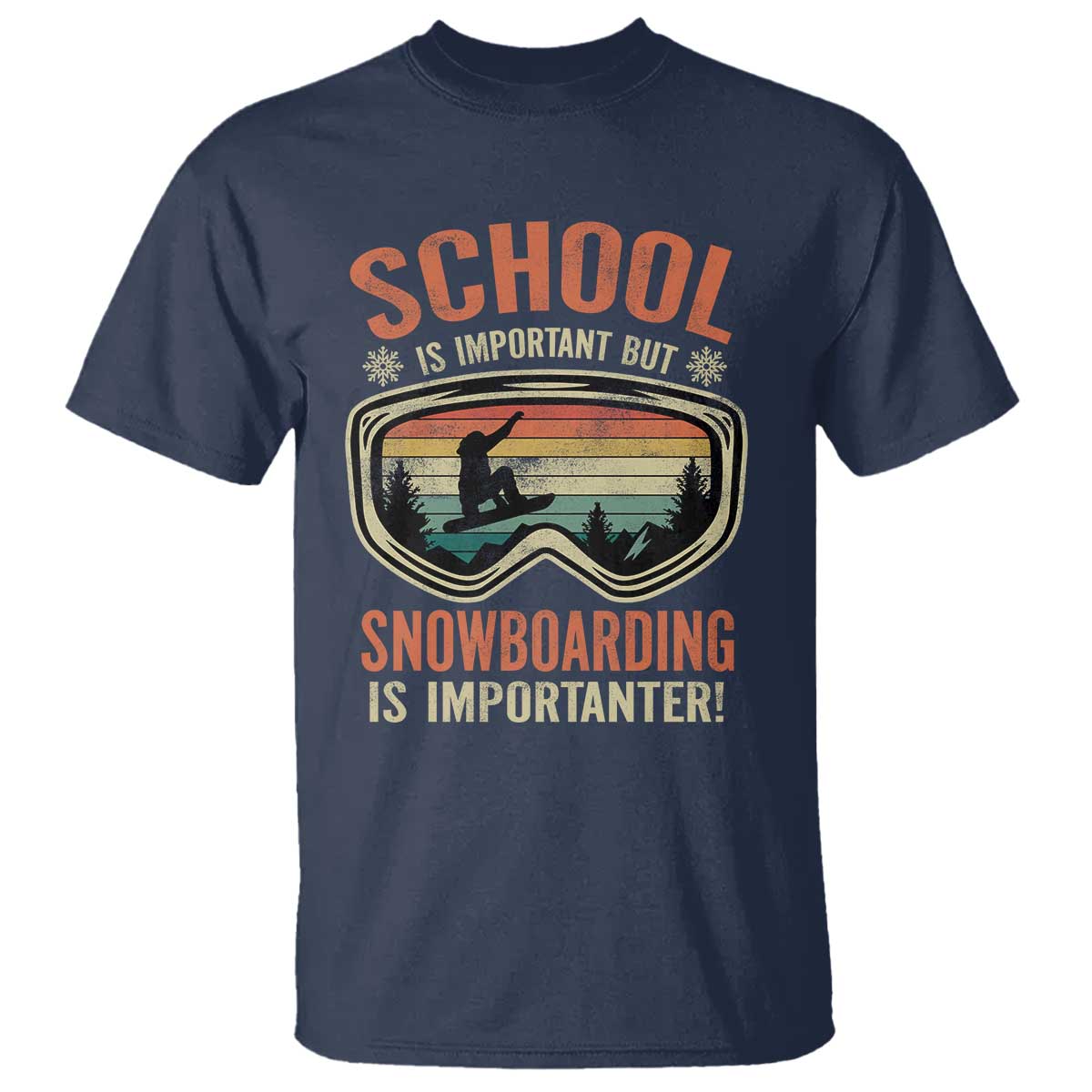 Funny School Is Important But Snowboarding Is Importanter T Shirt - Wonder Print Shop