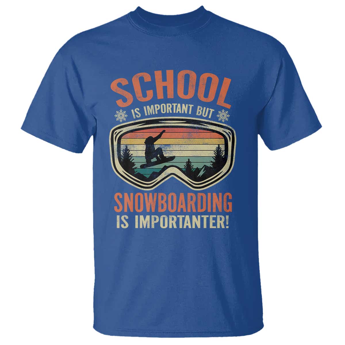 Funny School Is Important But Snowboarding Is Importanter T Shirt - Wonder Print Shop
