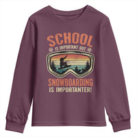 Funny School Is Important But Snowboarding Is Importanter Youth Sweatshirt - Wonder Print Shop