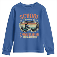 Funny School Is Important But Snowboarding Is Importanter Youth Sweatshirt - Wonder Print Shop