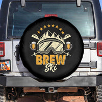 Brewski Skiing Beer Spare Tire Cover Funny Skiing Skier Ski Vacation - Wonder Print Shop
