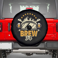 Brewski Skiing Beer Spare Tire Cover Funny Skiing Skier Ski Vacation - Wonder Print Shop