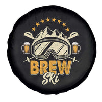 Brewski Skiing Beer Spare Tire Cover Funny Skiing Skier Ski Vacation - Wonder Print Shop