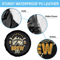Brewski Skiing Beer Spare Tire Cover Funny Skiing Skier Ski Vacation - Wonder Print Shop