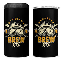 Brewski Skiing Beer 4 in 1 Can Cooler Tumbler Funny Skiing Skier Ski Vacation - Wonder Print Shop