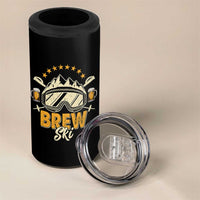 Brewski Skiing Beer 4 in 1 Can Cooler Tumbler Funny Skiing Skier Ski Vacation - Wonder Print Shop