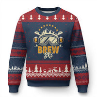 Brewski Skiing Beer Ugly Christmas Sweater Funny Skiing Skier Ski Vacation - Wonder Print Shop