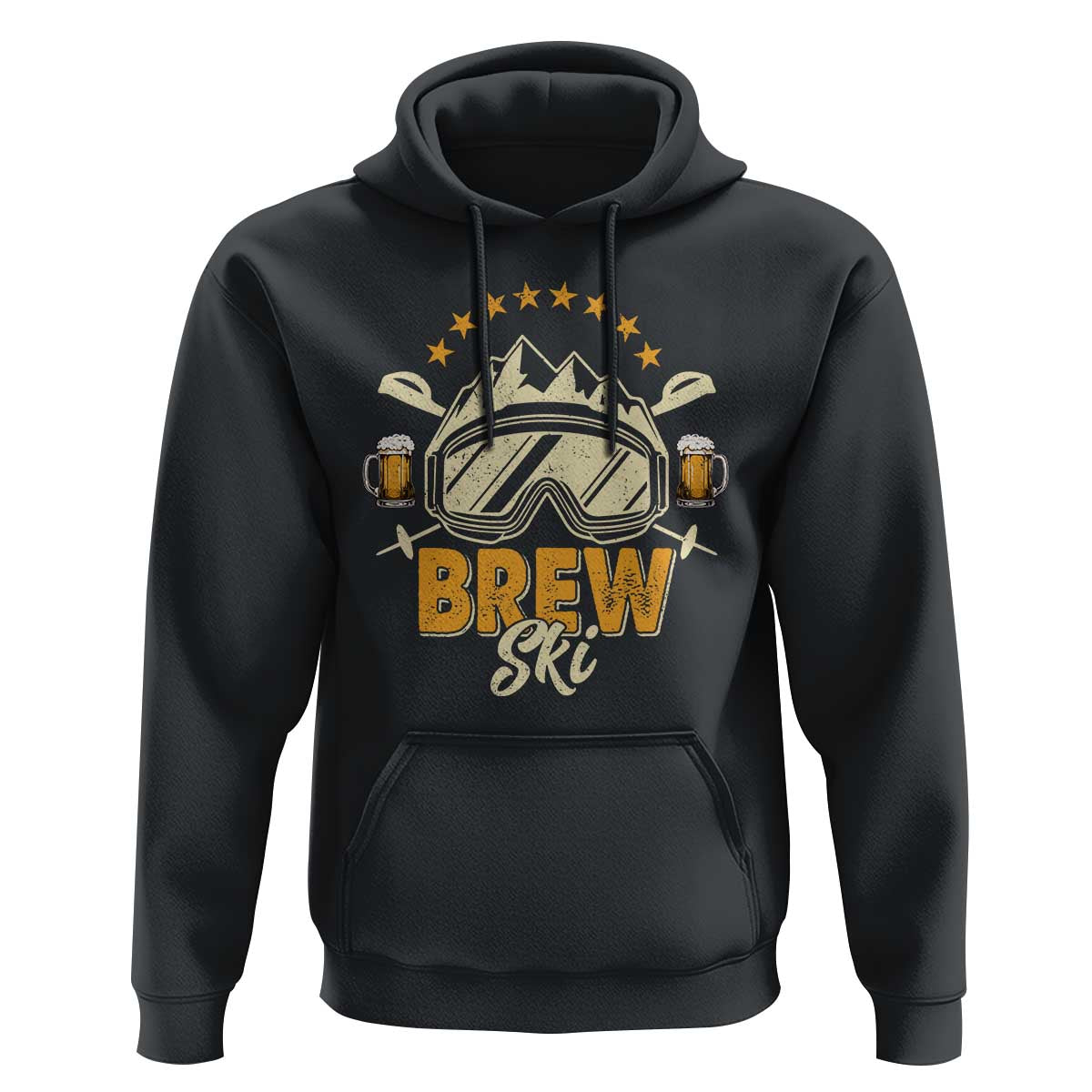 Brewski Skiing Beer Hoodie Funny Skiing Skier Ski Vacation - Wonder Print Shop
