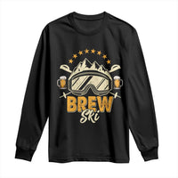 Brewski Skiing Beer Long Sleeve Shirt Funny Skiing Skier Ski Vacation - Wonder Print Shop
