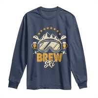 Brewski Skiing Beer Long Sleeve Shirt Funny Skiing Skier Ski Vacation - Wonder Print Shop