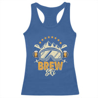 Brewski Skiing Beer Racerback Tank Top Funny Skiing Skier Ski Vacation - Wonder Print Shop