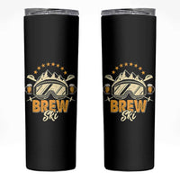 Brewski Skiing Beer Skinny Tumbler Funny Skiing Skier Ski Vacation - Wonder Print Shop