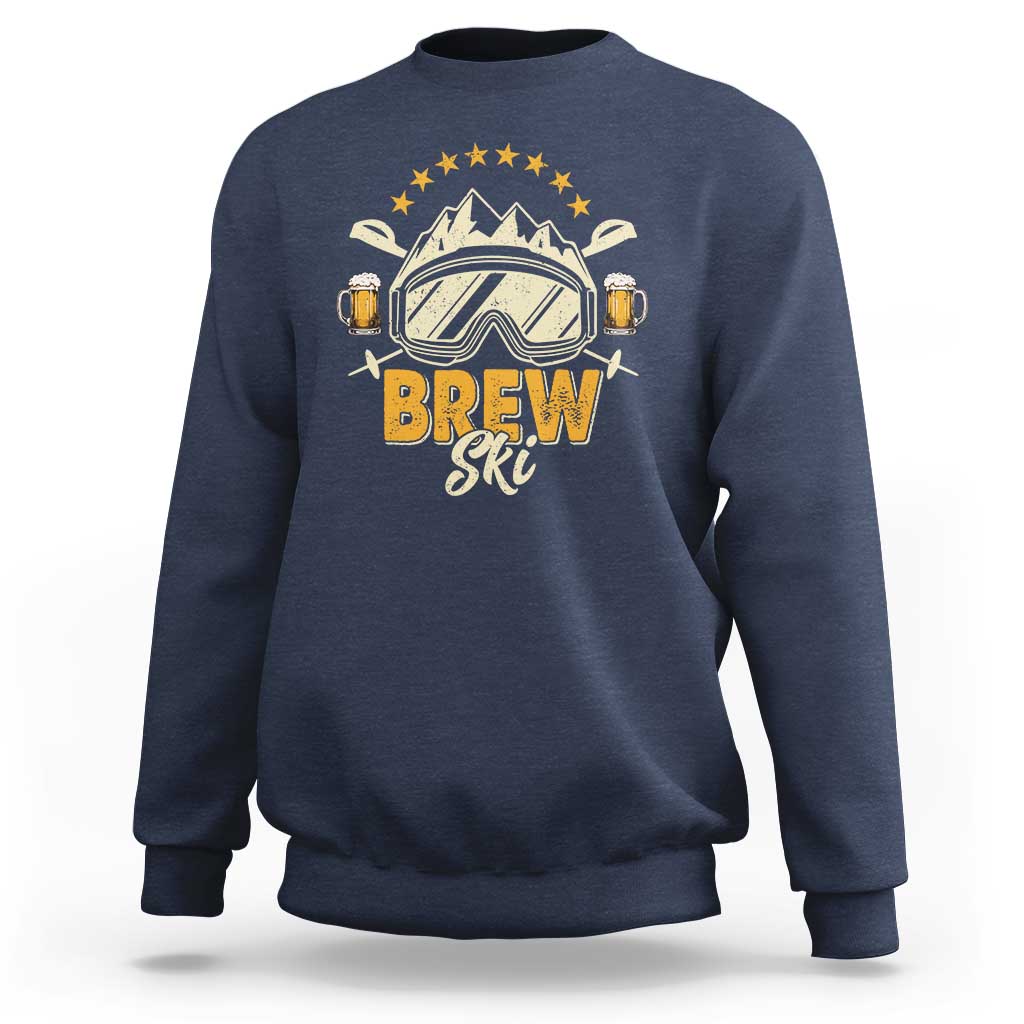 Brewski Skiing Beer Sweatshirt Funny Skiing Skier Ski Vacation - Wonder Print Shop