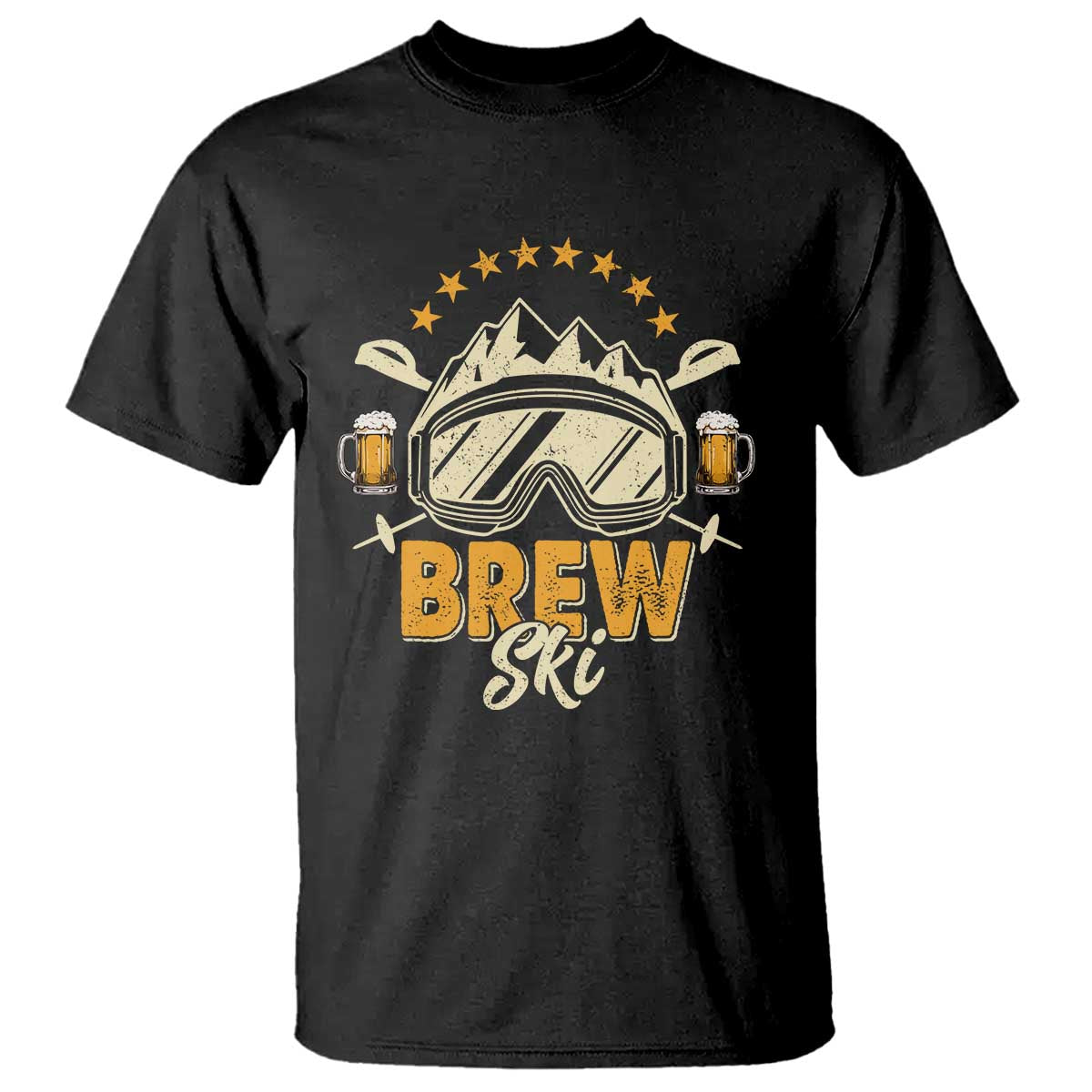 Brewski Skiing Beer T Shirt Funny Skiing Skier Ski Vacation - Wonder Print Shop