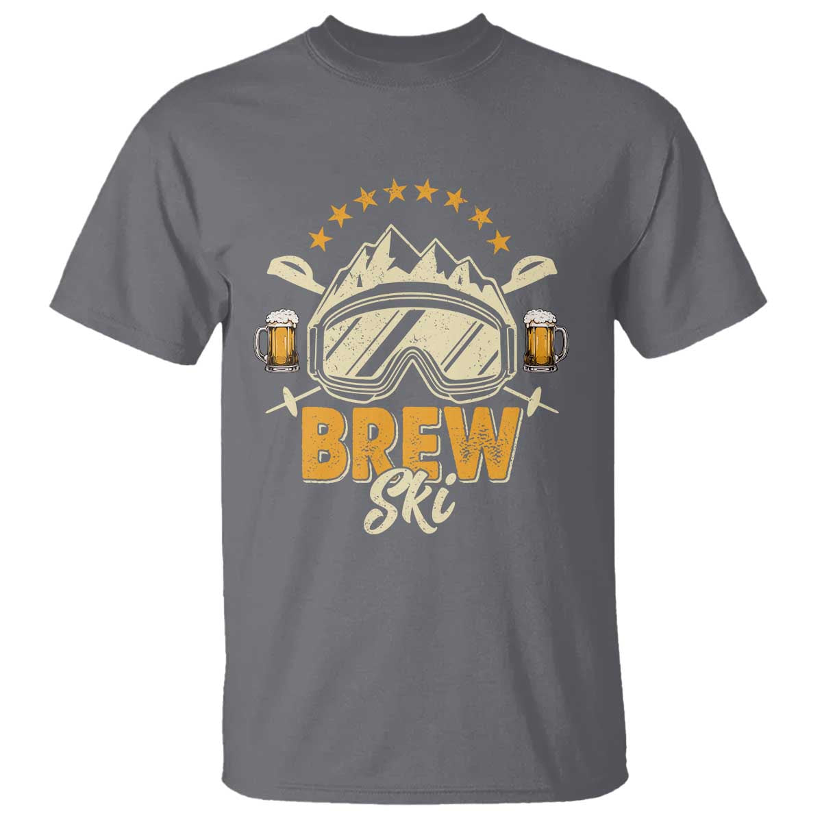 Brewski Skiing Beer T Shirt Funny Skiing Skier Ski Vacation - Wonder Print Shop