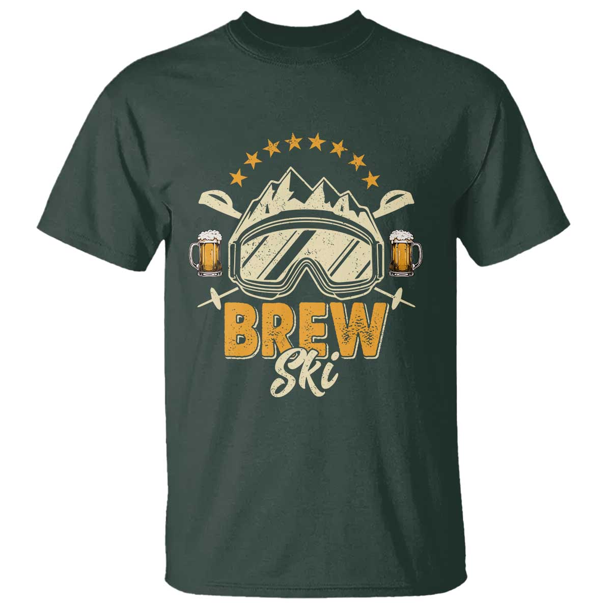 Brewski Skiing Beer T Shirt Funny Skiing Skier Ski Vacation - Wonder Print Shop