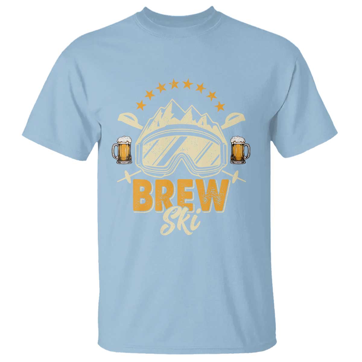 Brewski Skiing Beer T Shirt Funny Skiing Skier Ski Vacation - Wonder Print Shop