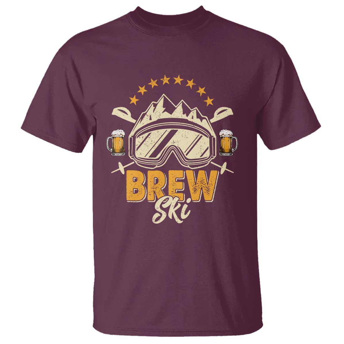 Brewski Skiing Beer T Shirt Funny Skiing Skier Ski Vacation - Wonder Print Shop