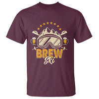 Brewski Skiing Beer T Shirt Funny Skiing Skier Ski Vacation - Wonder Print Shop