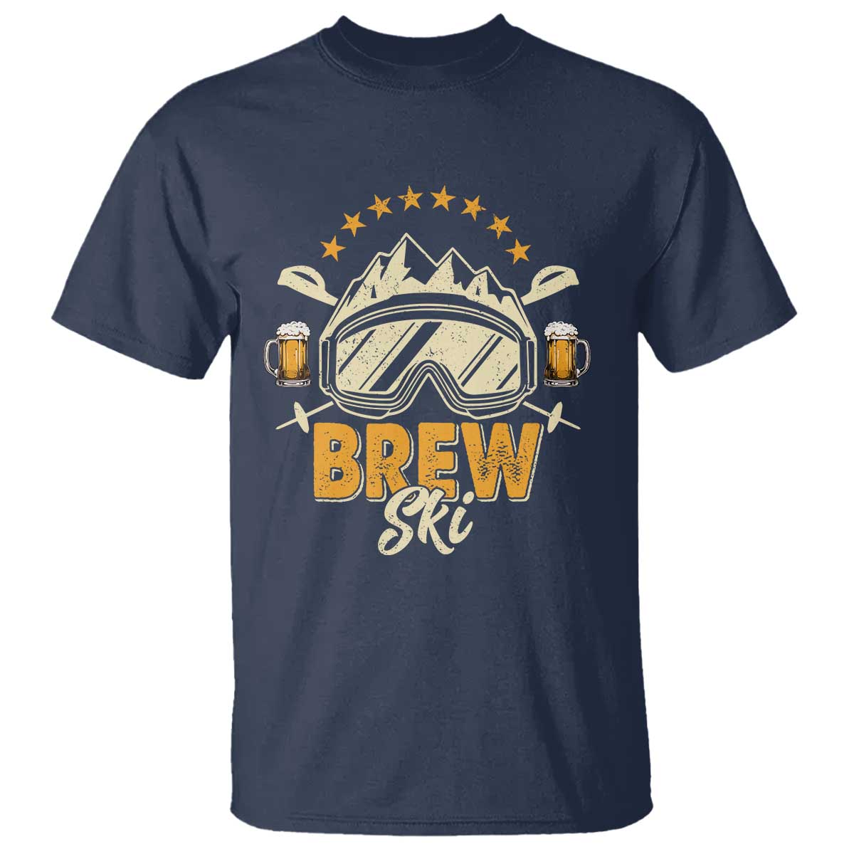 Brewski Skiing Beer T Shirt Funny Skiing Skier Ski Vacation - Wonder Print Shop